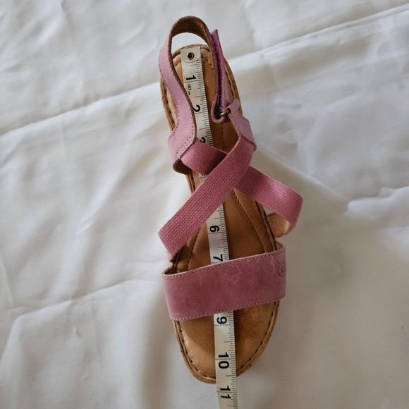 BORN Women's HYURO Strappy Cork Wedge Sandals, Pink Size 11M - Picture 10 of 11